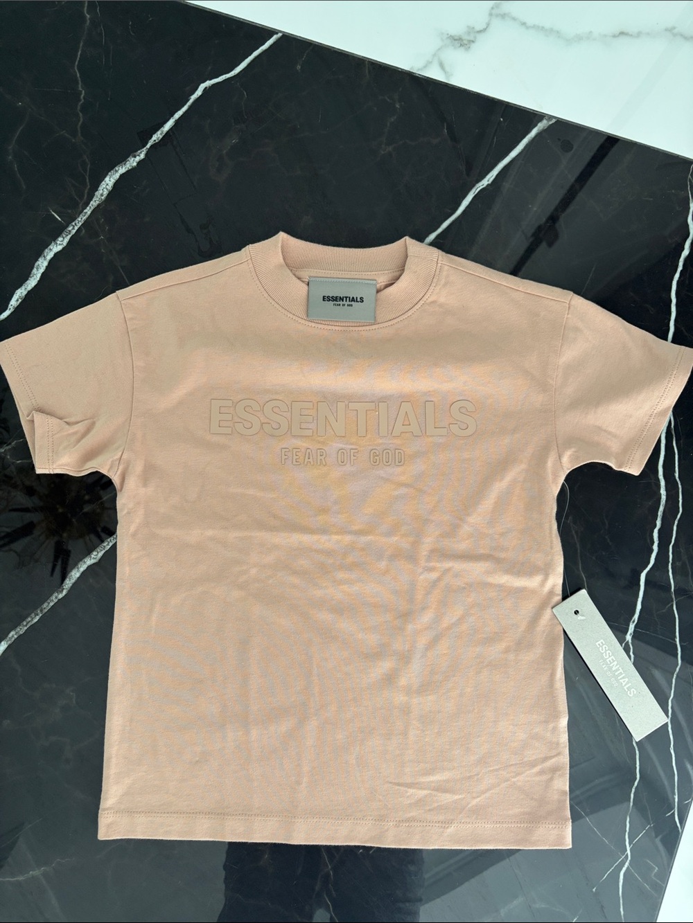 Essentials Kids Peach Tee with Embossed Logo